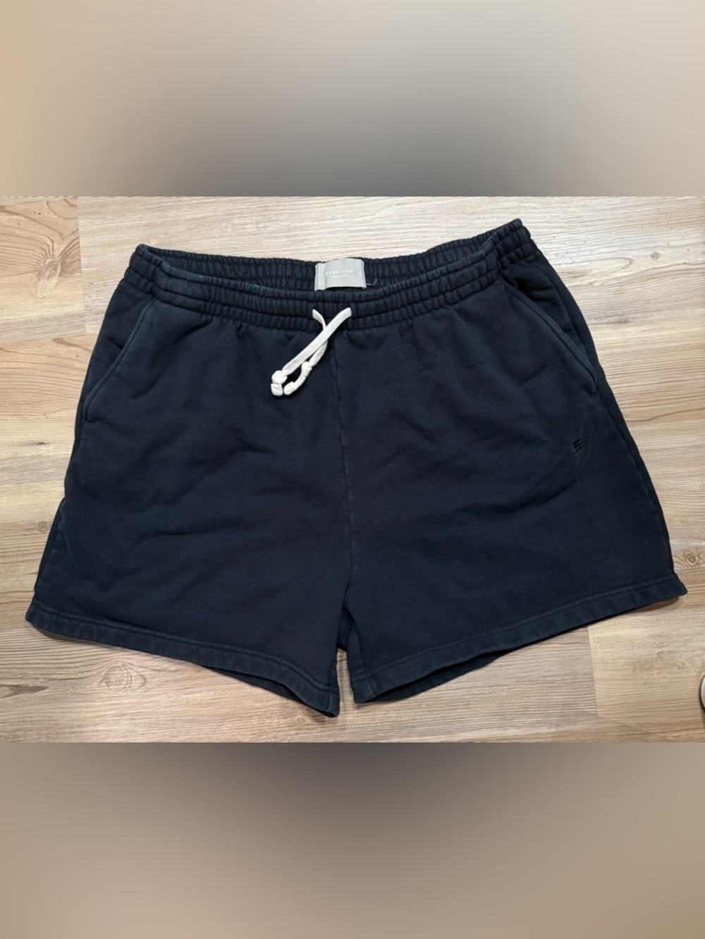 Everlane Black Cotton Drawstring Shorts